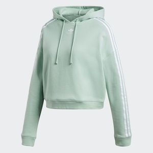 adidas Originals Adicolor 3 Stripe Cropped Hoodie